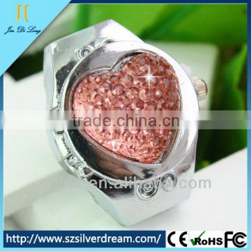 2014 China Made Crystal Diamond New Design Ladies Finger Ring Watch