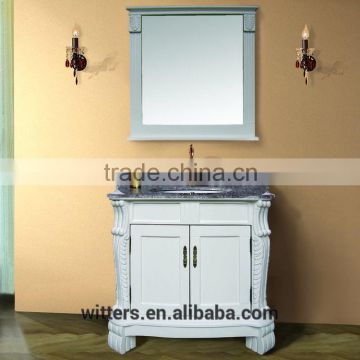 WTS-1288 40'' french luxury boutique Marble bathroom Vanity and Mirror for five star hotel