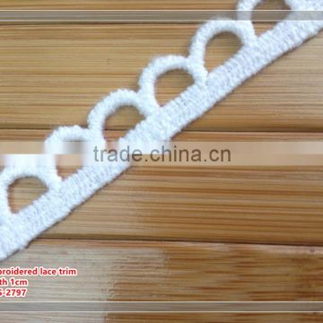 fashion 1cm width water soluble embroidered lace trimming