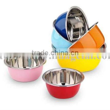 HGL-6022 Stainless Steel Bowls Set(22-36cm),salad bowls,colorful lovely design