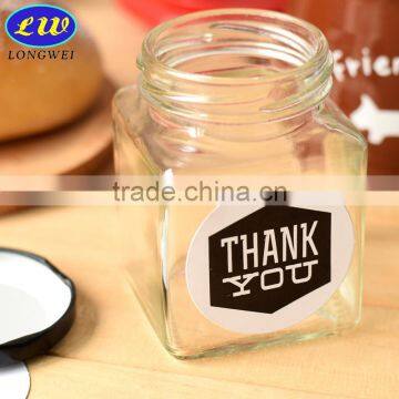 Wholesale square mini glass bottle with logo and cap
