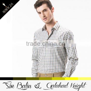 Excellent quality latest style 100% polyester plaid design patterns mens shirt