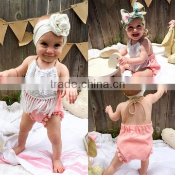 2017 summer baby cute clothes with lace wholesale kids clothing