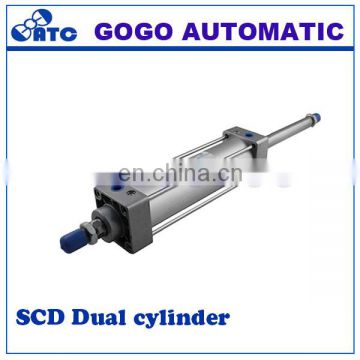 SCD high quality Dual- rod double acting pneumatic cylinder