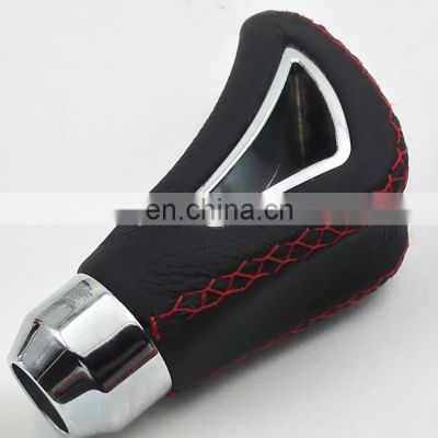 Car Accessories Triangle Gear shift knob real leather white stitch manual shift knob