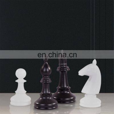 High Quality Black White Golden Ceramic Horse Porcelain Chess Decor Home Accessories