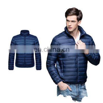 plus size Light Men Puffer Jackets Foldable coat custom logo men's overcat down hooded winter jacket bubble coat