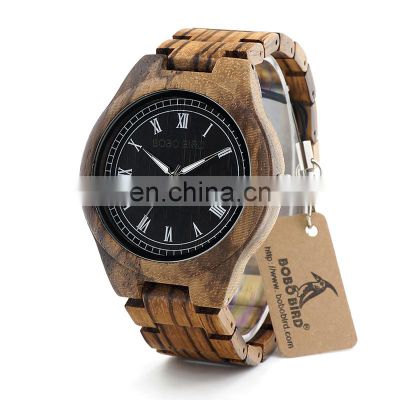 Minimalist Mens Luxury Wooden Watches BOBO BIRD Customized OEM Wood Watch for Men