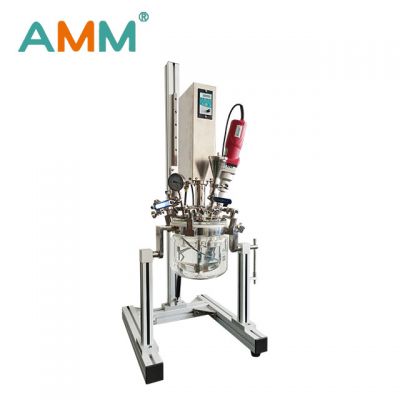AMM-SE-10L Semi automatic lifting and stirring emulsification reaction kettle - modular design with vacuum pumping capability