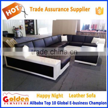 Golden New design quality modern cornere leather sofa for sale A823#
