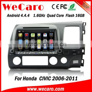 Wecaro android 4.4.4 car dvd high quality for honda civic radio OBD2 right hand drive 2006 - 2011