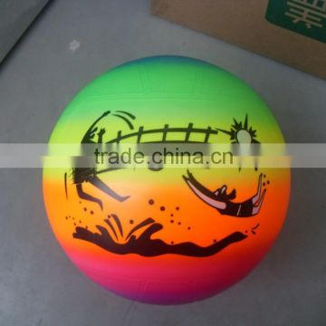 Nelon color rainbow volleyball/ pvc inflate beach ball