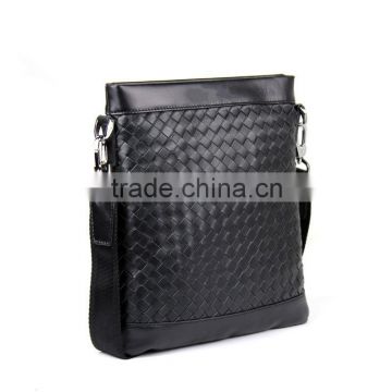 New Design High Grade Men's Business Brifecase,Woven Genuine Leather Business Single Shoulder Men's Messenger Bag