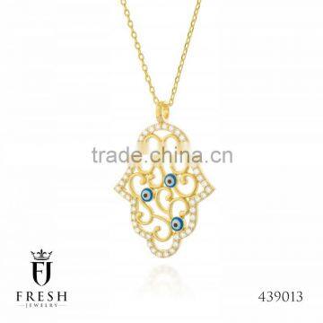 Fashion Gold Plated Necklace - 439013 , Wholesale Gold Plated Jewellery, Gold Plated Jewellery Manufacturer, CZ Cubic Zircon AAA