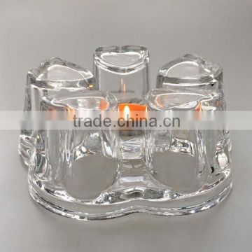 Heating resistant glass candle holder