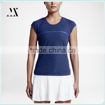 New Fashion Women's Tennis Top Wholesale Women's Cap Sleeve Tennis Top Sports Clothes Customize