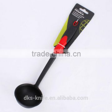 TSY001-SL New Packing Black Nylon Soup ladle with Black PP and Red TPR handle Nylon Kitchen Tools