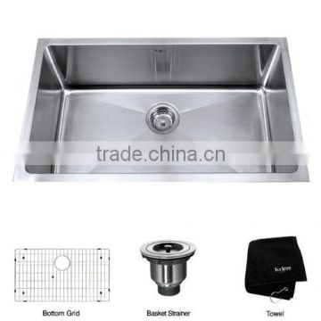 Modern Kitchen Desings Handmade Stainless Steel Kitchen Sink Single Bowl With Free Accessories 3018A                        
                                                Quality Choice