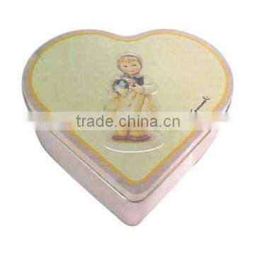 Heart shaped tin chocolate box