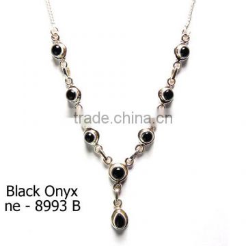925 sterling silver necklace black onyx necklace