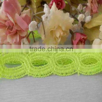 cheap grass green100% polyster chemical lace