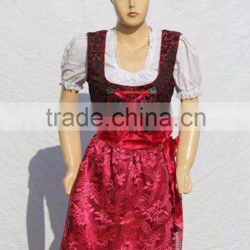 3pcs Brown Apron Drindl Custom Design Trachten Oktoberfest Bavarian Traditional Dirndl For Women