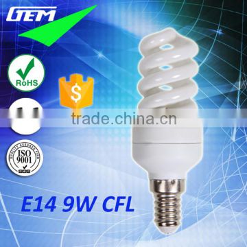 2700-6500K 5-20W Energy Sving Spiral E14 CFL Bulb From GEM China Factory