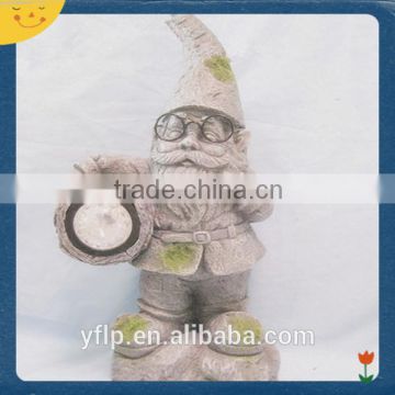 Resin Standing Gnome Figurines with led changing color light