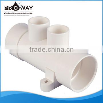 Two Ports Water Pipe Spa Distribute Water Manifold White Spa Manifold