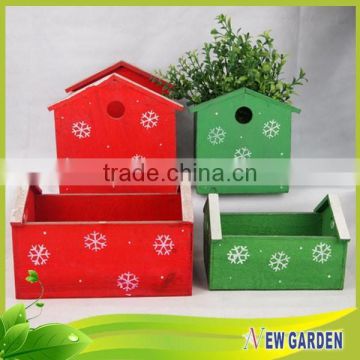 China Supplier Mini Size Clay Pot ,House Shape Red and Green Planter