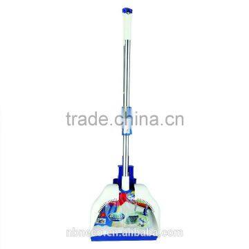 Semi-automatic dustpan and broom set