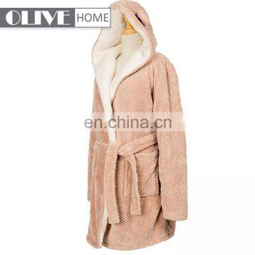 High quality super soft 100 cotton/fleece terry microfiber bathrobes women wholesale bathrobe With Hood