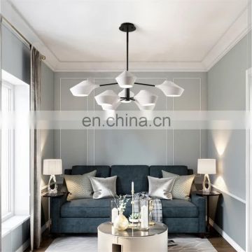 Artistic Modern Chandelier LED Pendant Light white and black hanging lamp