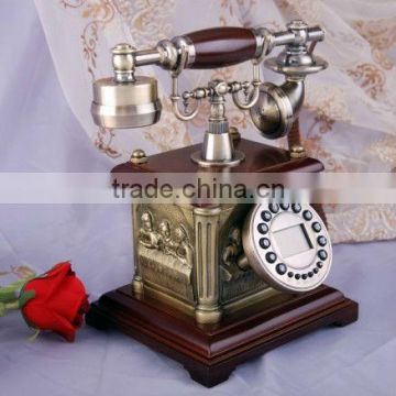 carve pattern old fashion wood telephone
