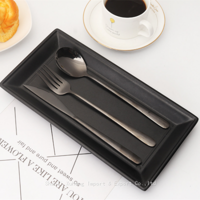 Set of 3 Pieces Black Colorful Flatware Stainless Steel Cutlery Set With Gift Box