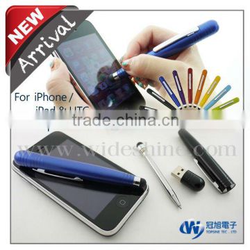 3 in 1 mini capacitive stylus pen with promotional pen drive and ball pen for wholesale alibaba free samples