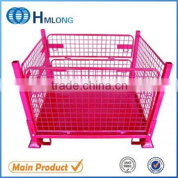 Industrial stackable metal steel wire mesh folding steel pallet