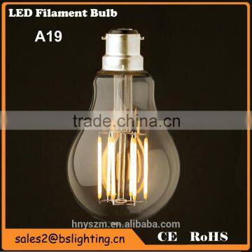 Factory Price A19/A60 4 Watt Dimmable Lantern Filament LED Clear Bulb B22 socket