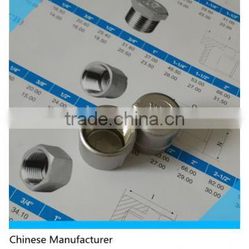 Stainless Steel Pipe Fitting,1/2" Round Cap,NPT/BSP/PT ,150PSI
