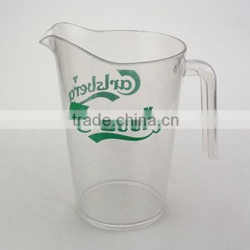 Hot sale handle transparents juice plastic big mug