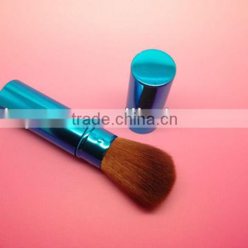 blue metal handle makeup blush brush, taklon hair cosmetics