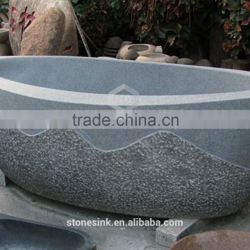 Classical carved factory price G654 oval stone bathtub