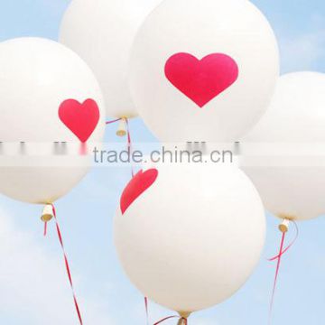 Wholesale 2014 new good quality Colourful wedding lighted Party decoration Balloons 12inch 3.2g heart printed latex balloon