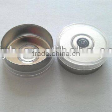 pharmaceutical transparent pastic and silver aluminum flip off cap