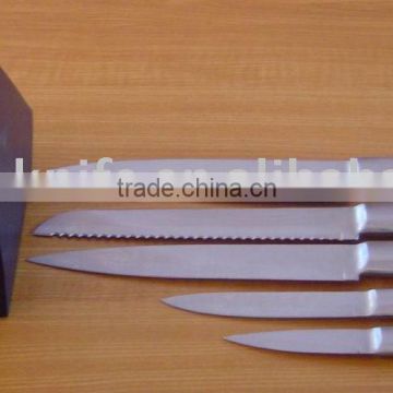 Stainless Steel Knife Set -6Pcs With Wooden Block