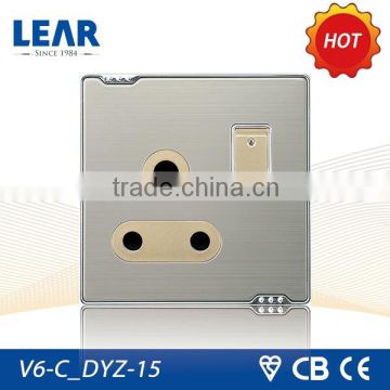 Classic design metal plate 16a 3-pin socket