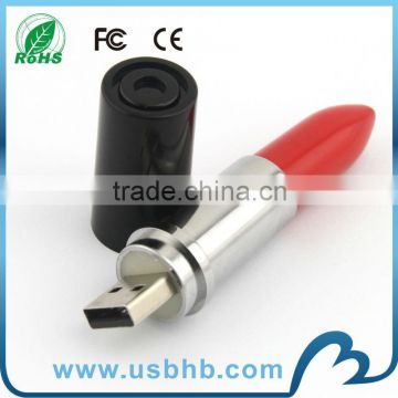 Red color 4gb female lipstic removable usb2.0 disk