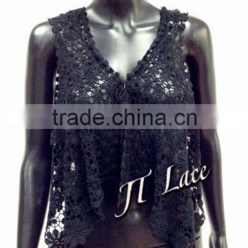 dyeable cotton sleeveless vest lace for ladies(F0031)