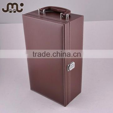 Luxury single color classical leather wine gift box,professional gift set wine box