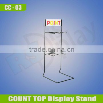 Metal wire display stand with 2 tier hooks